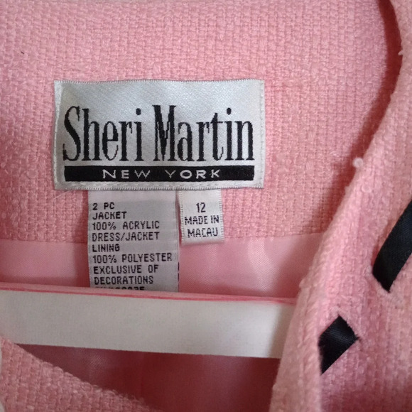 Sherry Martin size 12 dress jacket, pink with black flower - Picture 3 of 5
